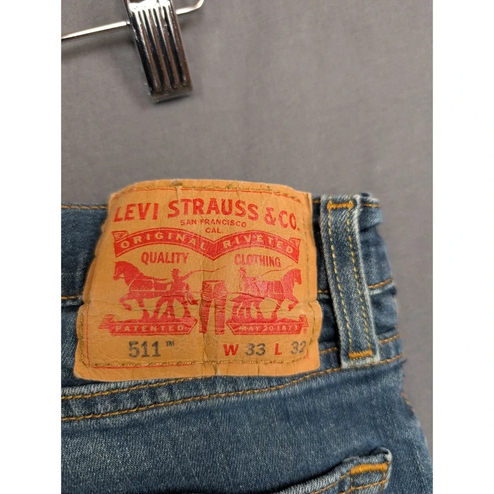 Levi's 511 Slim Fit Jeans Mens 33x32 Blue Denim WaterLess‎ Stretch